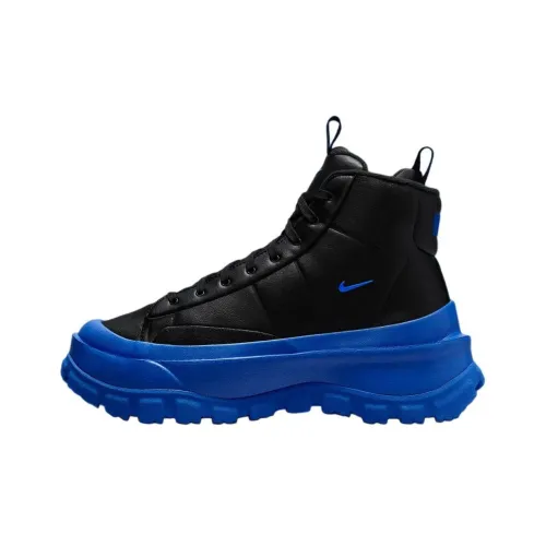 Nike Blazer Mid Slip Resistant Abrasion Resistant MID Топ Кэжуал Женские Черный Синий