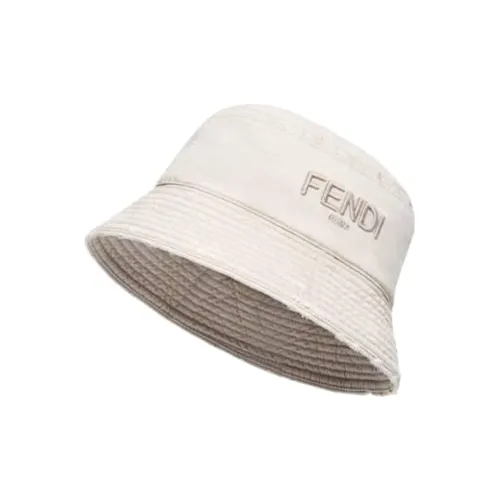 Fendi Cotton Bucket Hats Бежевый Мужской