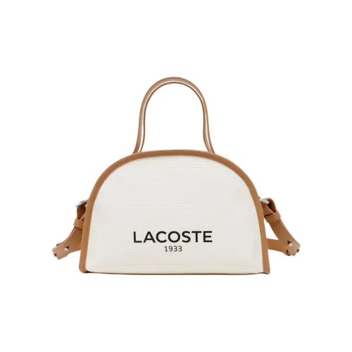 LACOSTE Хлопок ПУ (полиуретан) Боулинг Сумка Сумка Стандартная Женская Бежевая