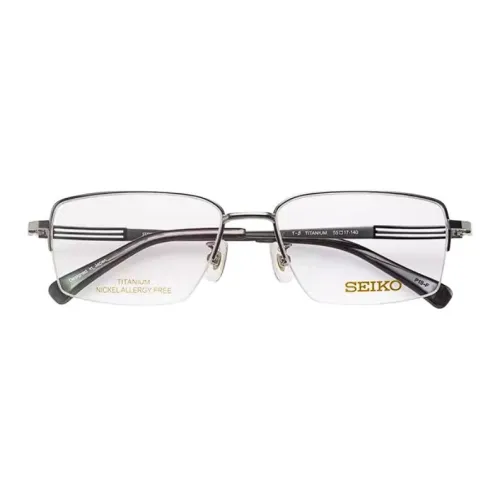 SEIKO Titanium Alloy Rectangular Eyeglass Frames Men's Silver Palladium Color SEIKO Титановый сплав Прямоугольные Оправы для очков Мужской Серебряный Палладий Цвет
