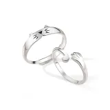 Кольцо с узором "кошачья лапа", 1 пара