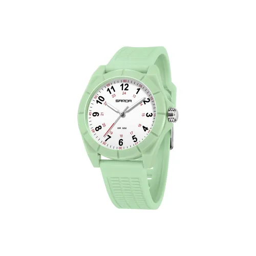 Sanda Electronic Механизм TPU Ремешок Часы Унисекс Белый Циферблат