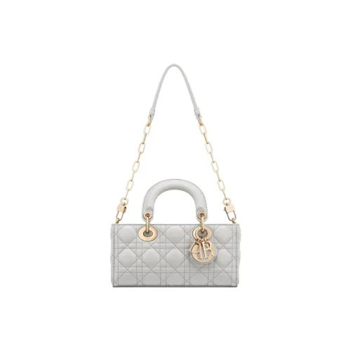 DIOR LADY D Joy Lambskin Сумка Lady Dior Сумка через плечо Сумка Маленькая Женская Mist Серый
