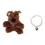 Коричневый + Жемчужное ожерелье-чокер