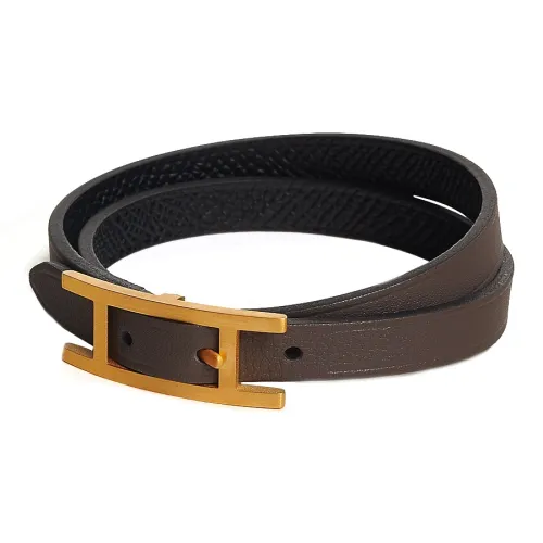 HERMES Behapi Напульсник Мужской Темно-коричневый Черный