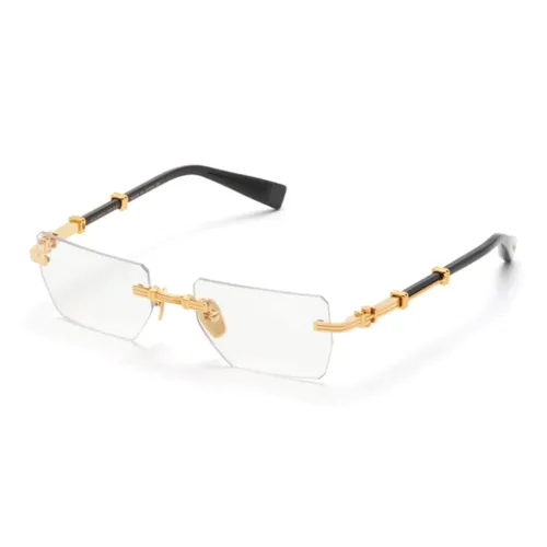 BALMAIN Титан Ацетат Нерегулярная форма Оправы для очков Мужской Золотой