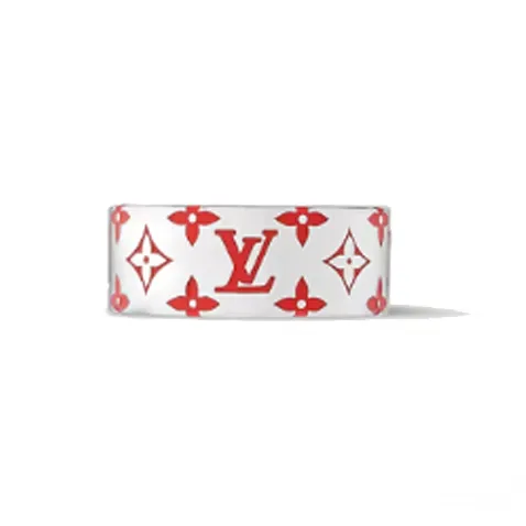 LOUIS VUITTON Мозаика Металл Кольца Унисекс Серебряный Оранжевый