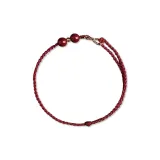 Счастливый Браслет с Бусинами [Вино Красный]