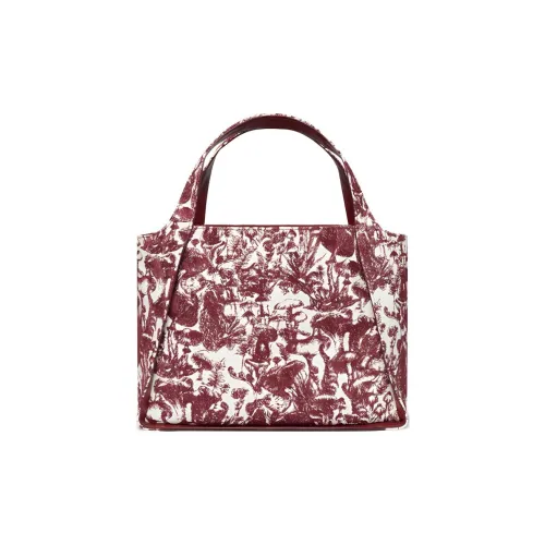 Stella McCartney Полиуретан Linen Open Top Tote Bag Shopping Bag Women's Burgundy