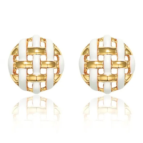 Exhibition Эмаль Медная Серебряная Заклепка Серьги Женские