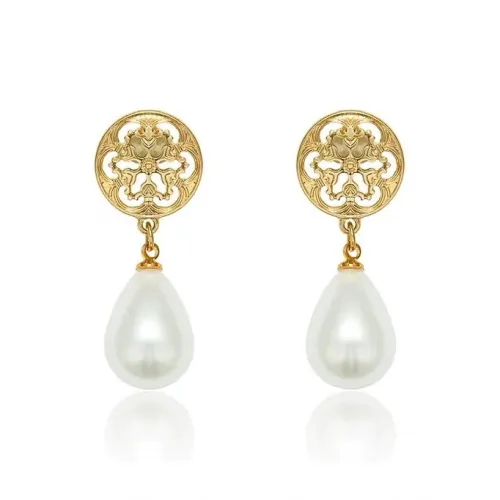 Exhibition Медный Искусственный жемчуг Серебряная игла Серьги Женские