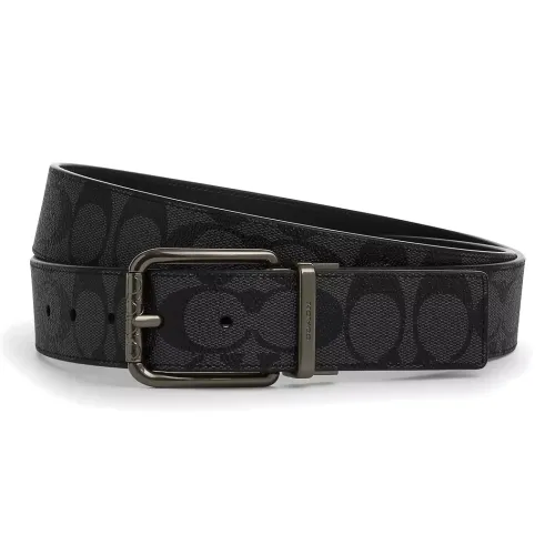 COACH Телячья кожа Кожаные ремни Мужской Черный Ширина 3,8 см