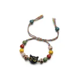 Женский браслет с бусинами в виде кошки, разноцветный