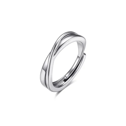 BYG Циркон Инкрустированные Кольца Унисекс Серебряный