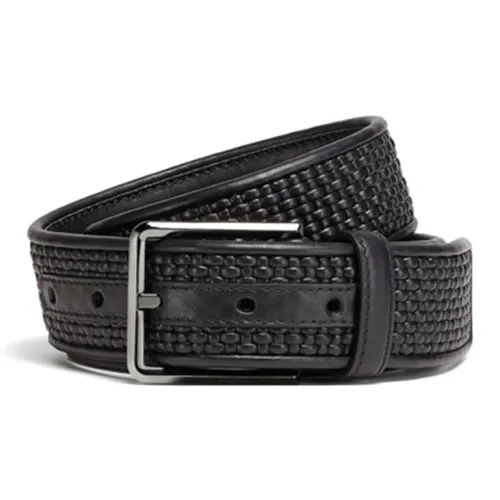 Ermenegildo Zegna Sheepskin Leather Belts Men's Black