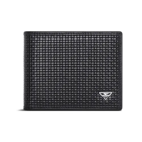 SEPTWOLVES Кошелек из лаковой коровьей кожи кошелек для монет мужской черный