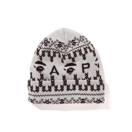 A BATHING APE Акриловые шапки-бини унисекс белый черный