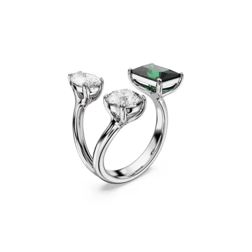 Swarovski Серебряный Тип покрытия Цирконий Кольца Женские Зеленый