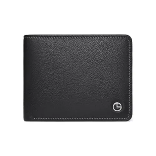 GOLDLION Первый слой Натуральная кожа Кошелек Стандартный Мужской Черный