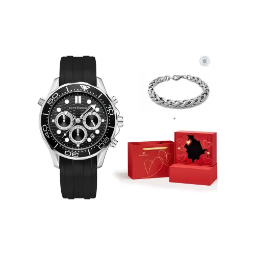 Katie Ermilio Наручные часы Кварцевый механизм Силиконовый ремешок Черный циферблат Мужские часы