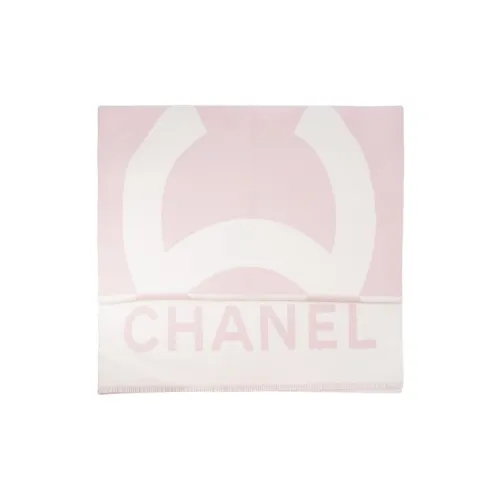 CHANEL Кашемир Вязаные шарфы Розово-белый Женские