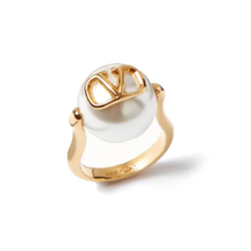 Valentino Металл Имитация Жемчужные Кольца Женские Золото