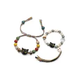 Кошка бисерный разноцветный браслет