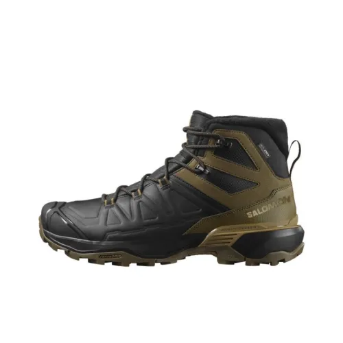 Salomon X Ultra Противоскользящий Устойчивый к износу Водонепроницаемый MID Топ Походная обувь Мужская Черный Зеленый