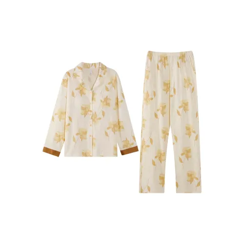 CHUDUAN Пижамный комплект женский абрикосовый