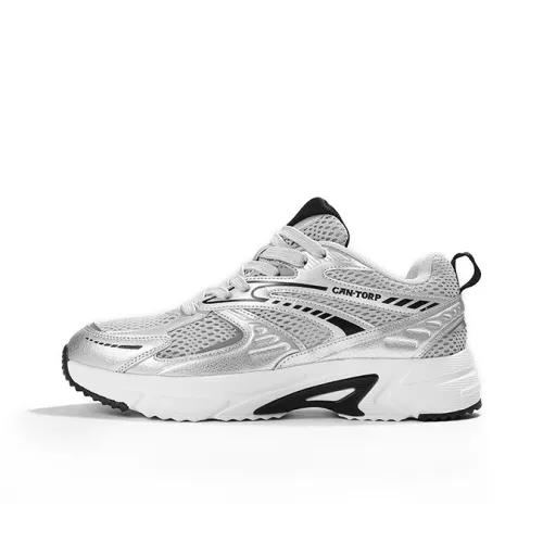 CAN·TORP Амортизаторы Slip-resistant устойчивые к истиранию дышащие низкий топ кроссовки с толстой подошвой женские черный белый