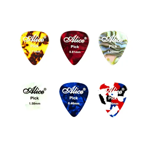 ALICE Целлулоид Материал 100 шт. В комплекте с коробкой Guitar PICKS Многоцветный Внешний вид PICKS