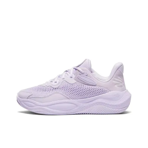 Under Armour Curry Splash 24 Амортизация Устойчивый к истиранию Дышащие Низкие Баскетбольные кроссовки Унисекс Фиолетовый