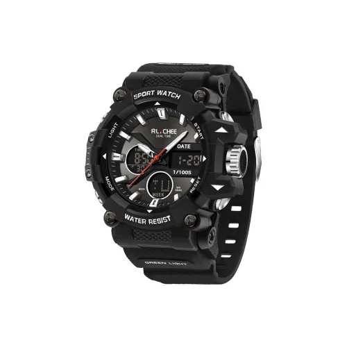 Rlychee Электронный + Кварц Механизм Мужские Часы 48mm*55mm*18mm Черный