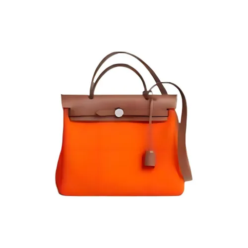 HERMES Herbag Zip Officier Canvas с Hunter Коровья кожа Сумка через плечо Сумка Женская