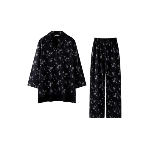 MEITENG Пижамный комплект женский черный