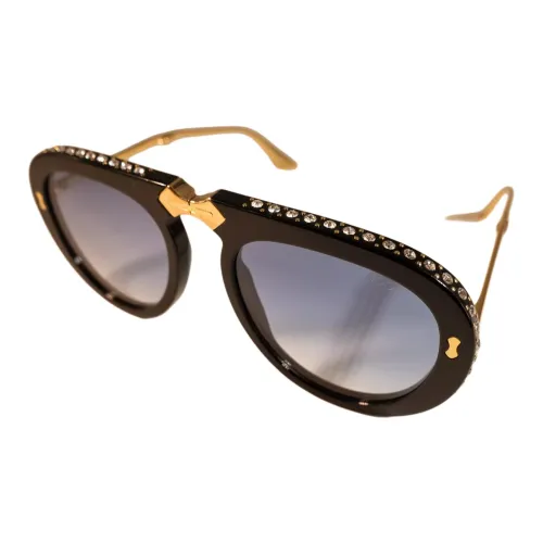 GUCCI Металл Кристалл Aviator Солнцезащитные очки Унисекс Черный
