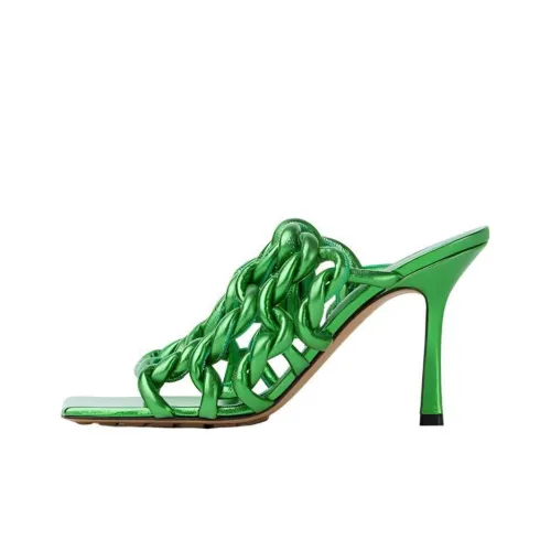 Bottega Veneta Эластичные Стильные Сандалии Женские Зеленые