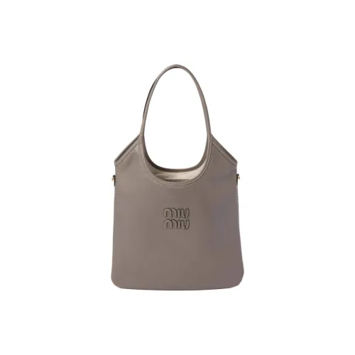 MIU MIU Сумка Tote из коровьей кожи Сумка для покупок Сумка через плечо Сумка для женщин Грязно-серый