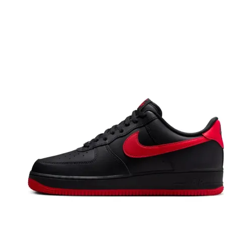 Nike Air FORCE 1 Скейтборд Кроссовки Низкие Черные Красные Унисекс
