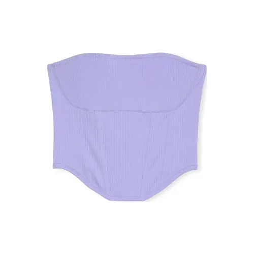 Victoria's Secret Розовый Bralettes Бюстгальтер Топы The Cinched Хлопок Без бретелей Бюстгальтер Женские Фиолетовый Облако