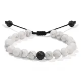 Белый бирюзовый шнурок браслет