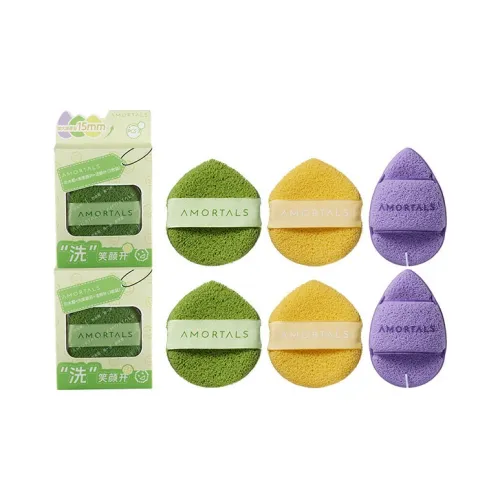 AMORTALS Wash Smile Чистое Лицо Чистка Губкой Пена для Умывания Puff 3 Упаковка