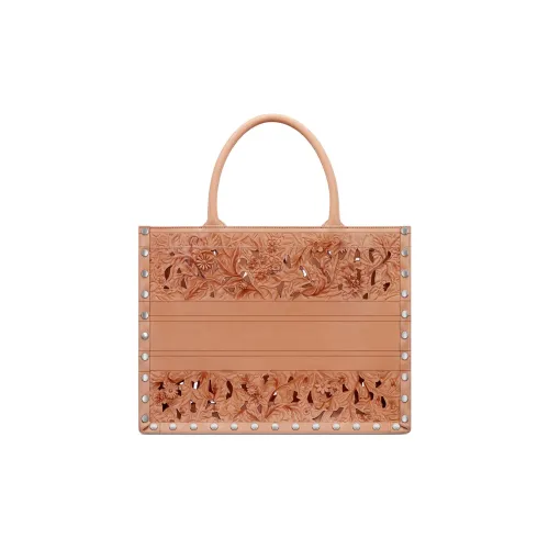 DIOR BookTote Телячья кожа Тоут Сумка Сумка для покупок Сумка среднего размера Женская Бежевая