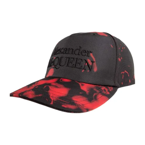 Alexander McQueen Хлопковые кепки Мужские Черный Красный
