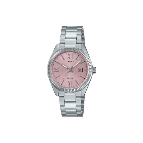 CASIO Кварцевый механизм ремешок из нержавеющей стали женские часы розовый циферблат