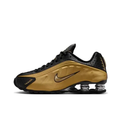 Nike SHox TLX Нижняя юбка Устойчивая к истиранию Низкий Топ Беговые кроссовки Женские Черный Золотой