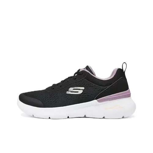 Skechers Дышащий Wa Легкий Низкий Топ Повседневная Обувь Женская Черный Розовый