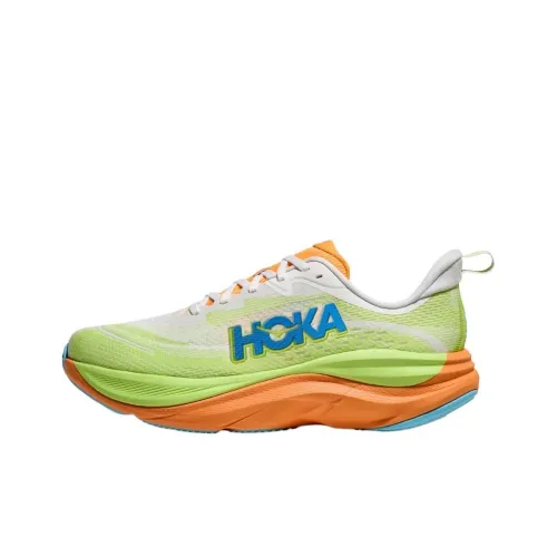 HOKA ONE ONE SKYFLOW Беговые кроссовки Низкий Топ Зеленый/Оранжевый Женские