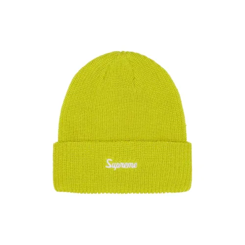 Supreme Acrylic Beanies Unisex Yellow Supreme Акриловые Шапки-бини Унисекс Желтый