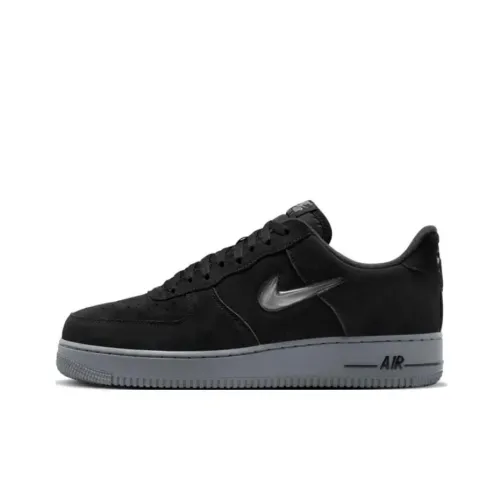 Nike Air FORCE 1 Slip-on Устойчивый к истиранию Низкий Топ Скейтбординг Кроссовки Унисекс Черный Серый